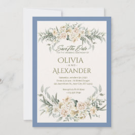 Invitación de boda floral elegante con acuarela