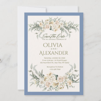 Invitación de boda floral elegante con acuarela