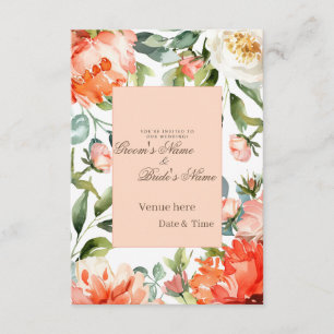 Invitación de boda floral elegante con acuarela