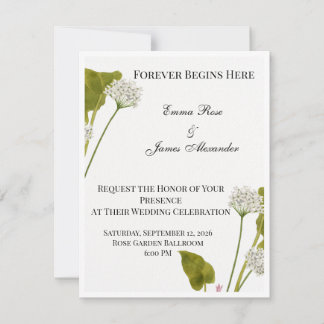 Invitación de boda floral elegante con detalles de