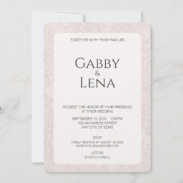 Invitación de Boda Floral Elegante con Peonía Rosa