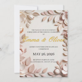 Invitación de boda floral elegante de lujo
