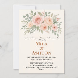 Invitación de boda floral elegante – Editable