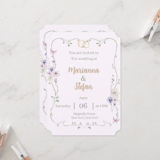 Invitación de Boda Floral Elegante Editable Person