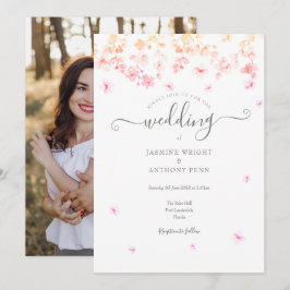 Invitación de Boda Floral Elegante Flor de la Flor