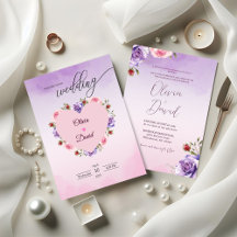 Invitación de boda floral elegante moderna con toq