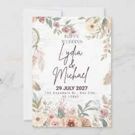 Invitación de Boda Floral Elegante | Nosotros Boho