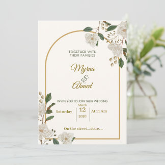 Invitación de Boda Floral Elegante para Rufus y Ol