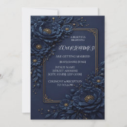 invitación de boda floral elegante personalizada
