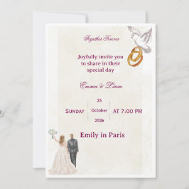 Invitación de Boda Floral Elegante | RomaInvitatio