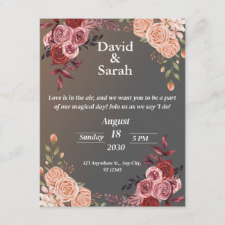 Invitación de Boda Floral Elegante ROMÁNTICA