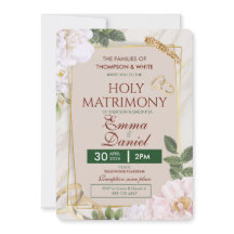 Invitación de boda floral elegante santa matrimoni