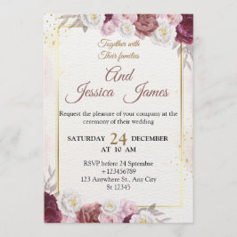 Invitación de boda floral elegante Tarjeta moderna