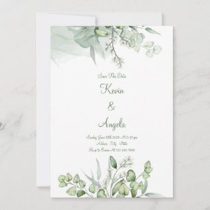 Invitación de boda floral elegante verde para guar