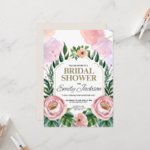 Invitación de boda floral elegante y flores