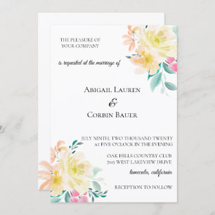 Invitación de Boda Floral en Pastel Garden