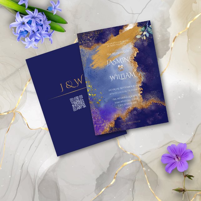 Invitación de boda floral gótica encantada (Subido por el creador)