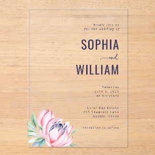 Invitación de boda floral gris elegante