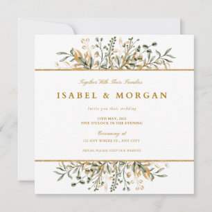 Invitación de Boda Floral Guarde la Fecha