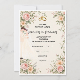 Invitación de Boda Floral Jardín Romántico