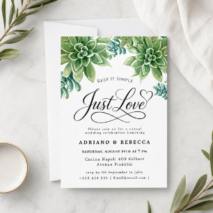Invitación de boda floral Just Love
