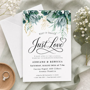 Invitación de boda floral Just Love