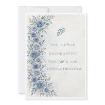 Invitación de boda floral lavanda polvorienta
