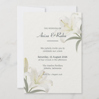 Invitación de boda floral Lily Garden
