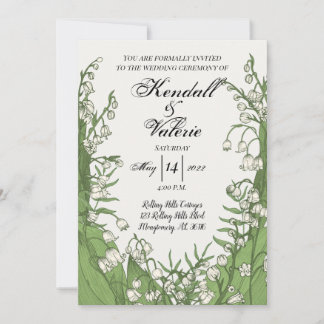 Invitación de boda floral Lily of the Valley 5x7