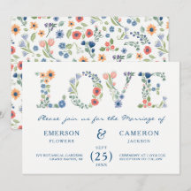 Invitación de Boda Floral LOVE