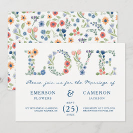 Invitación de Boda Floral LOVE