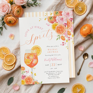 Invitación de Boda Floral Love at First Spritz