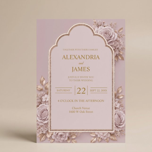 Invitación de boda floral malva (Subido por el creador)