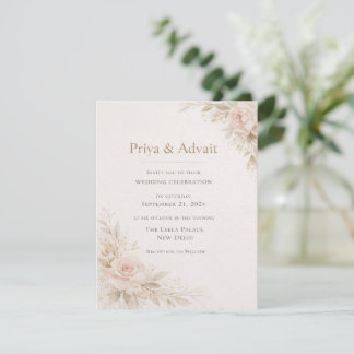 Invitación de Boda Floral Minimalista