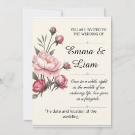 Invitación de Boda Floral Minimalista Elegante