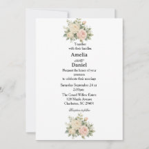 Invitación de boda floral minimalista simple