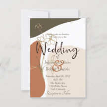 Invitación de boda floral moderna
