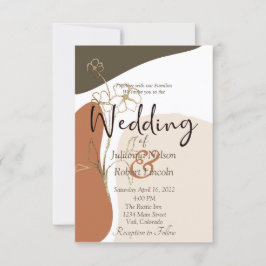 Invitación de boda floral moderna