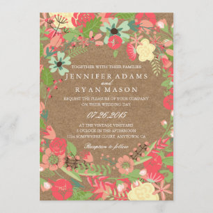 INVITACIÓN DE BODA FLORAL MODERNA