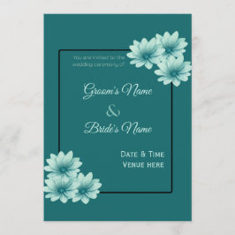Invitación de boda floral monocromática moderna co