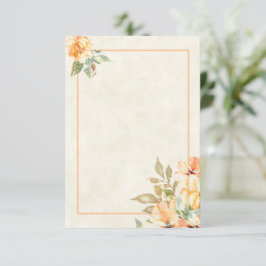 Invitación de boda floral naranja y amarillo de pr