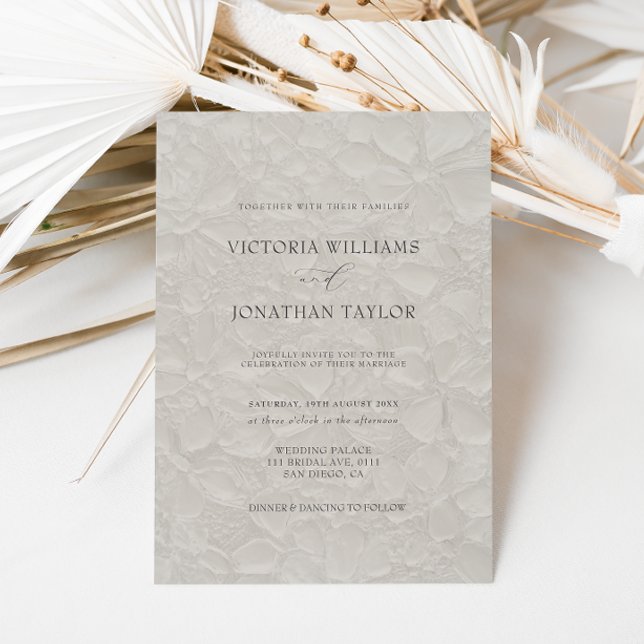 Invitación de boda floral neutral (Subido por el creador)