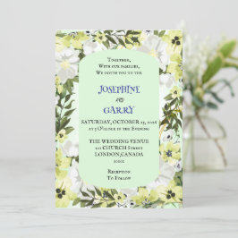 Invitación de boda floral neutral rústica