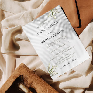 Invitación de boda floral orgánica moderna