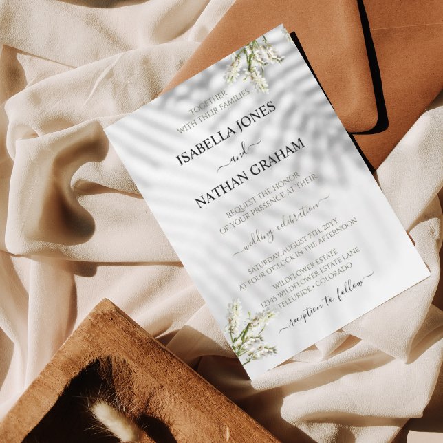 Invitación de boda floral orgánica moderna (Subido por el creador)