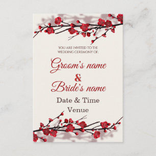 Invitación de boda floral oriental elegante