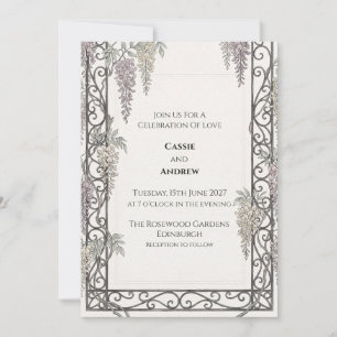Invitación de boda floral ornamentada celta