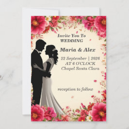 ✨ Invitación de boda floral para fiesta de anivers