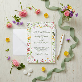 Invitación de boda floral para jardín económico