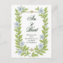 Invitación de boda floral para mayores